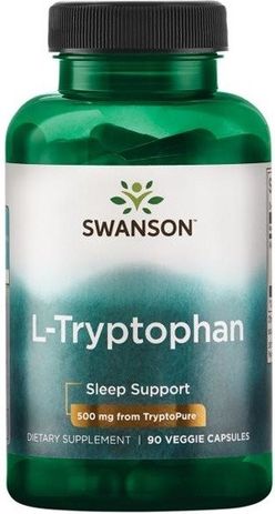 Swanson L-Tryptophan 500mg, Tryptofan, 60 rostlinných kapslí
