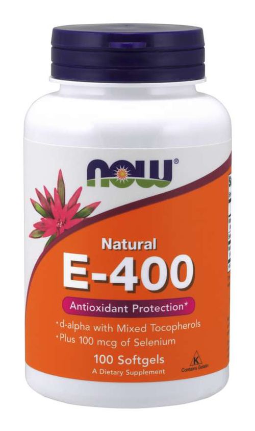 NOW® Foods NOW Vitamin E 400 IU with Selenium, Natural, 100 softgelových kapslí