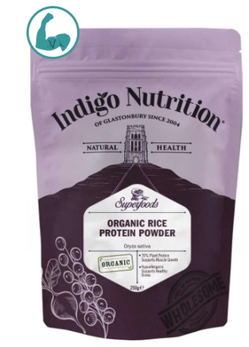 Indigo Herbs Organic Rice Protein Powder, organický ryžový proteín, 500 g