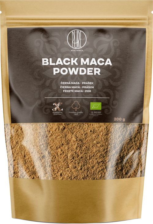 BrainMax Pure Maca čierna BIO, prášok 200g *CZ-BIO-001 certifikát