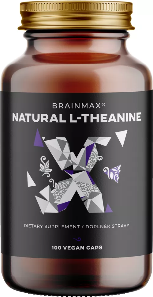 BrainMax Natural L-Theanine, 100 rastlinných kapsúl