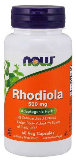 NOW® Foods NOW Rhodiola rosea (Rozchodnice růžová), 500 mg, 60 rostlinných kapslí