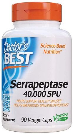 Doctor's Best Serrapeptase 40 000 SPU (serapeptáza), 90 rostlinných kapslí