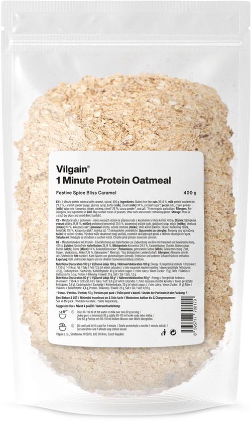Vilgain Minútová proteínová kaša vianočné korenie a karamel 400 g