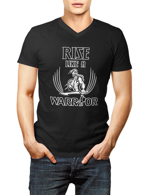 Tričko Rise like a Warrior čiernobiele S