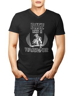 Tričko Rise like a Warrior čiernobiele S