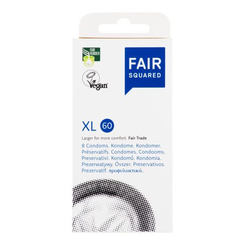 FAIR SQUARED - vegánsky prírodný kondóm - XL, 8 ks
