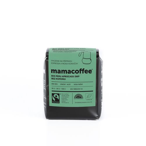Mamacoffee - Bio Peru Aprocassi SWP bez kofeinu, 250g Druh mletie: Mletá