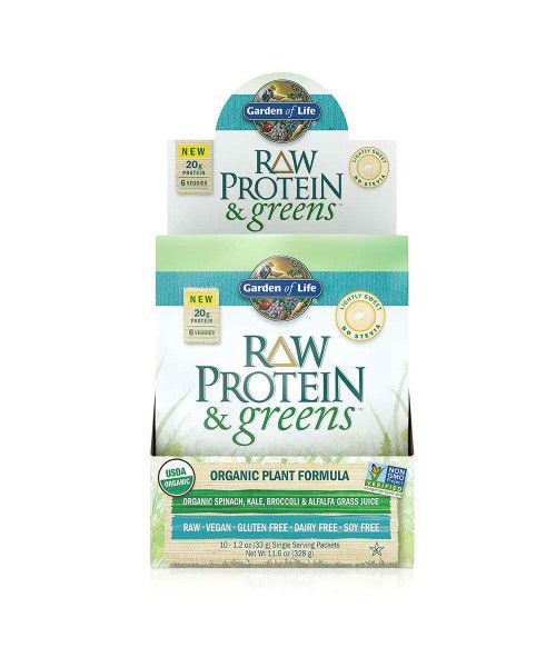 Garden of Life - RAW Protein & Greens Organic - jemne sladený, 33 g (vzorka)